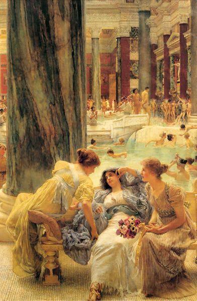 Sir Lawrence Alma-Tadema,OM.RA,RWS The Baths at Caracalla Germany oil painting art